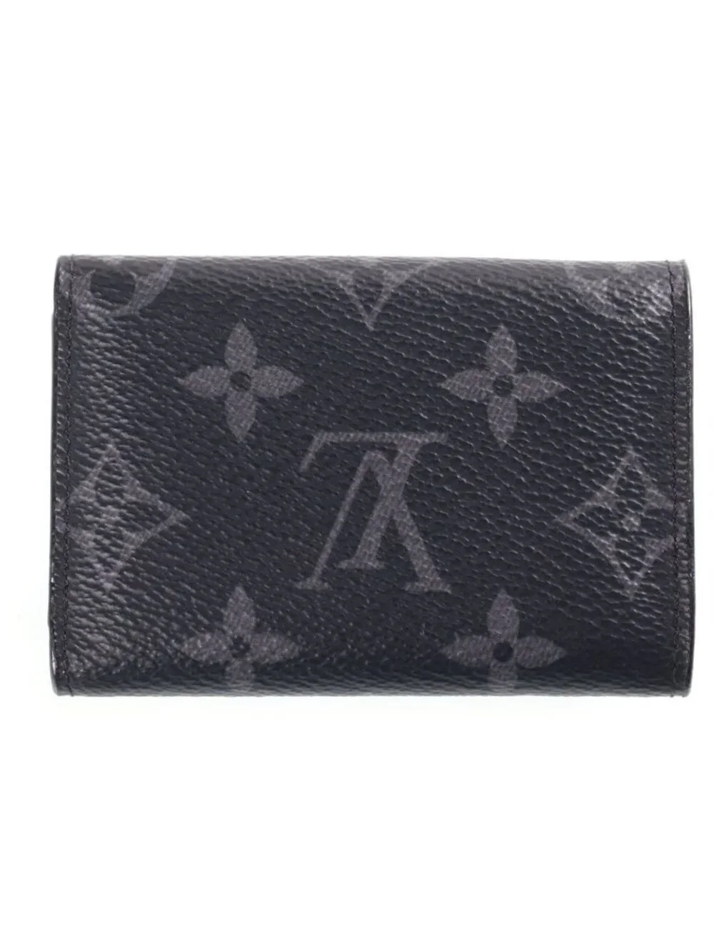 Louis Vuitton Monogram Eclipse Discovery Compact Wallet Mini Trifold Coin Purse